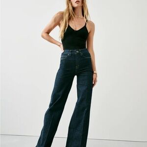 SPANX Women's Flare Legs Dark Blue Jeans